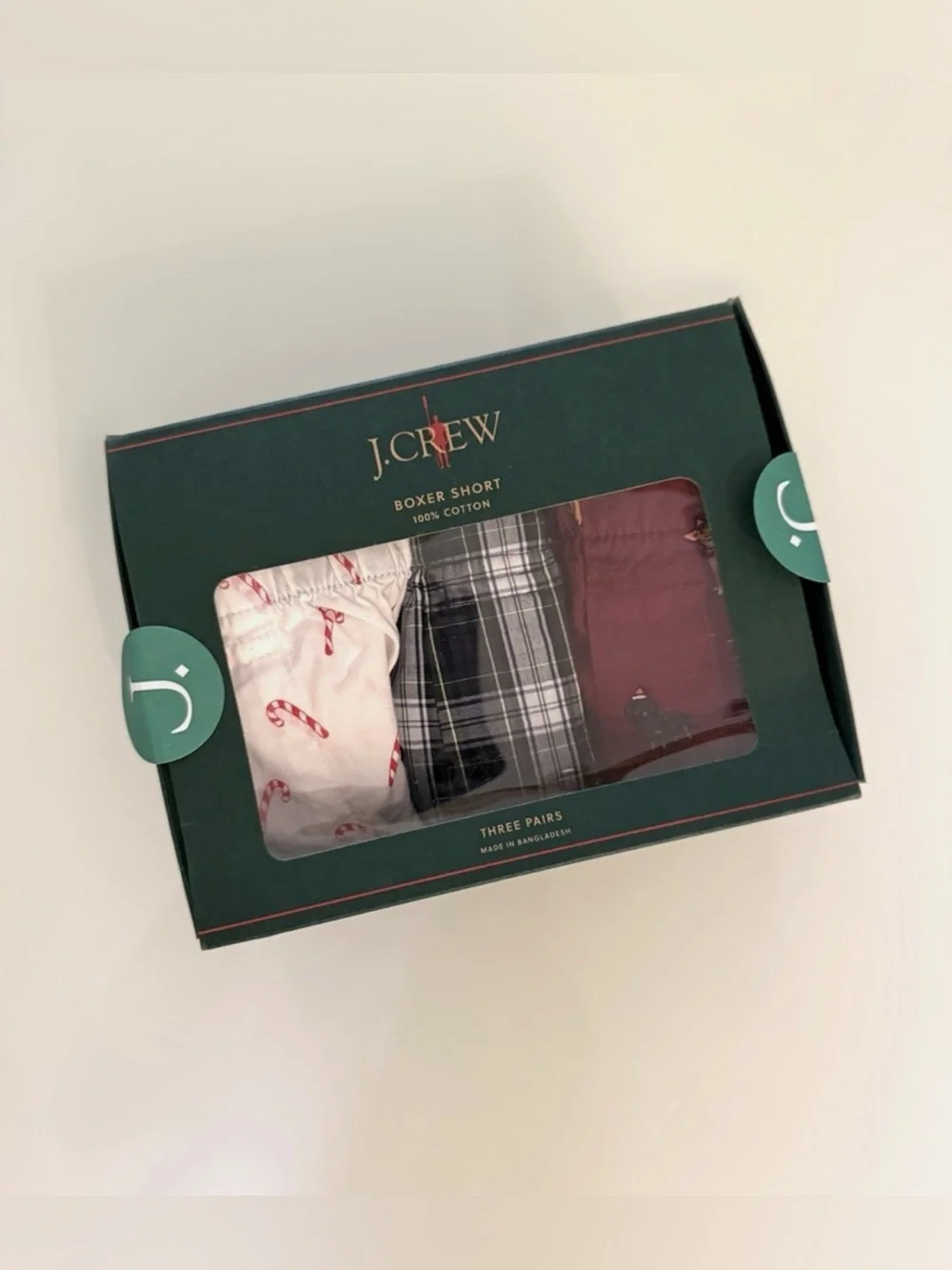 J. Crew Men's Woven boxers multipack 3 pairs Size Small Cotton Christmas Plaid